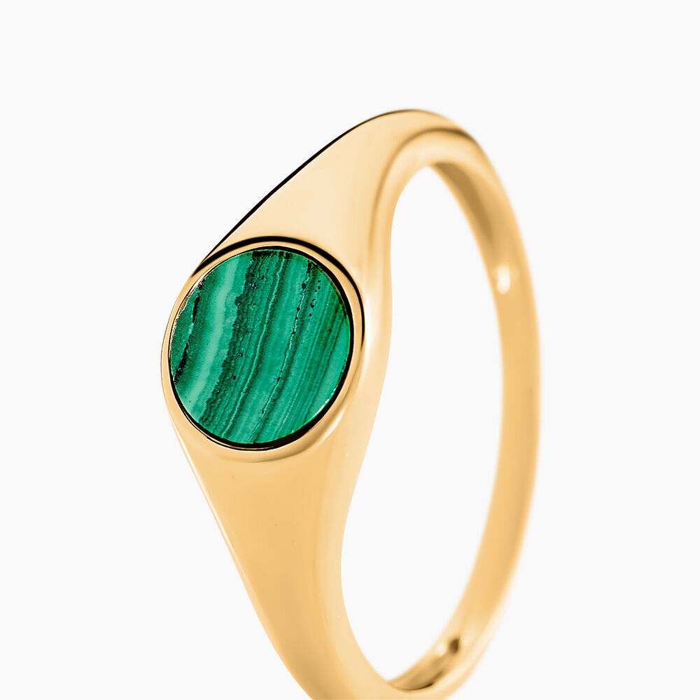 Chevalière Kenith Or Jaune Malachite - Chevalières Famille | Marc Orian