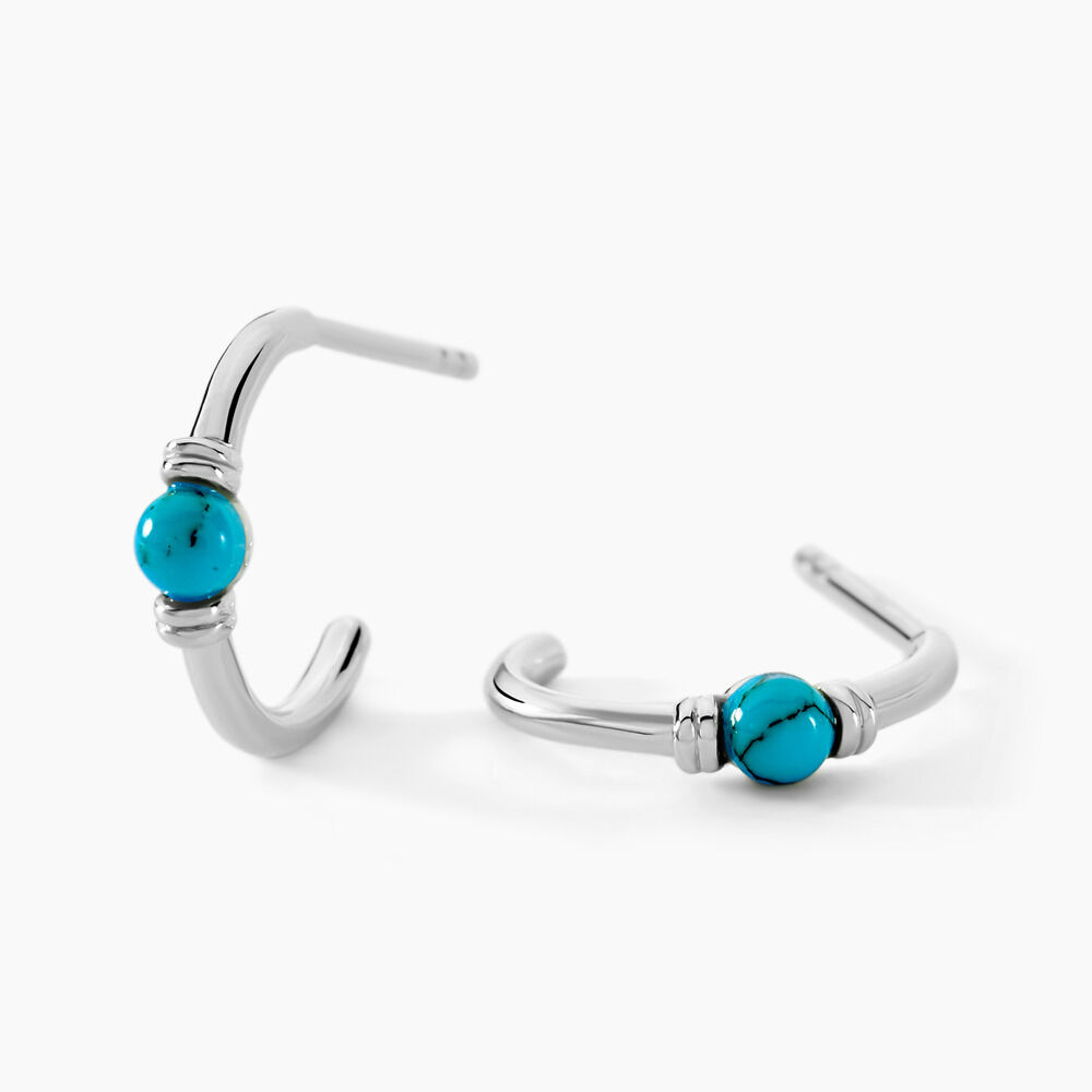 Créoles Ocean Argent Blanc Turquoise - Créoles Femme | Marc Orian