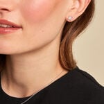 Boucles D'oreilles Puces Desert Argent Blanc Oxyde De Zirconium - Puces Femme | Marc Orian