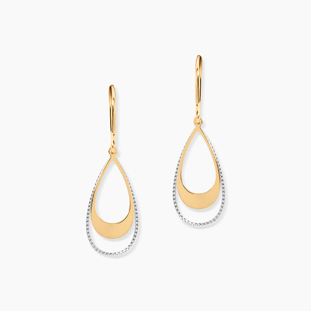 Boucles D'oreilles Pendantes Anila Gouttes Or Bicolore - Pendantes Femme | Marc Orian