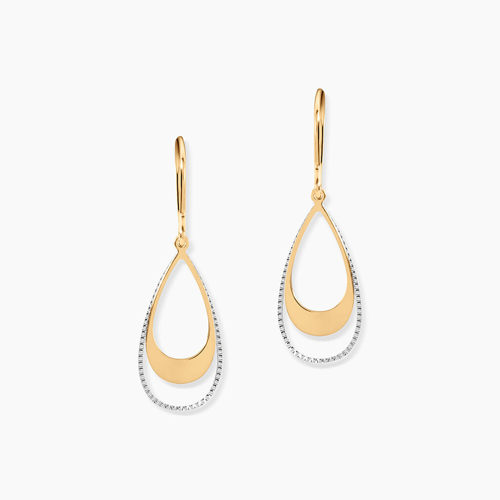 Boucles D'oreilles Pendantes Anila Gouttes Or Bicolore - Pendantes Femme | Marc Orian