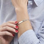 Bracelet Identit&eacute; Casper Argent Blanc - Gourmettes Femme | Marc Orian