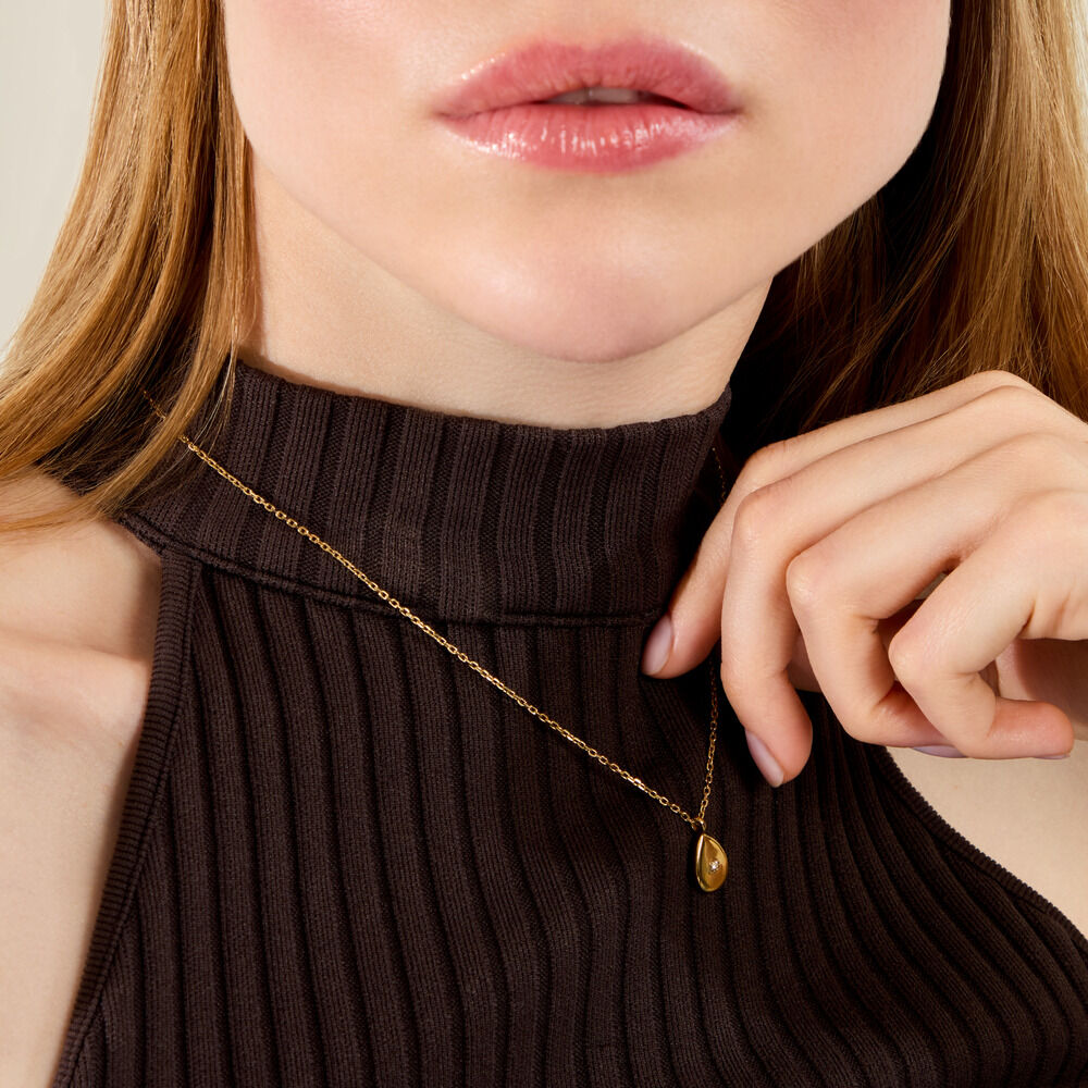 Collier Amale Acier Jaune Oxyde De Zirconium - Colliers avec pierres Femme | Marc Orian