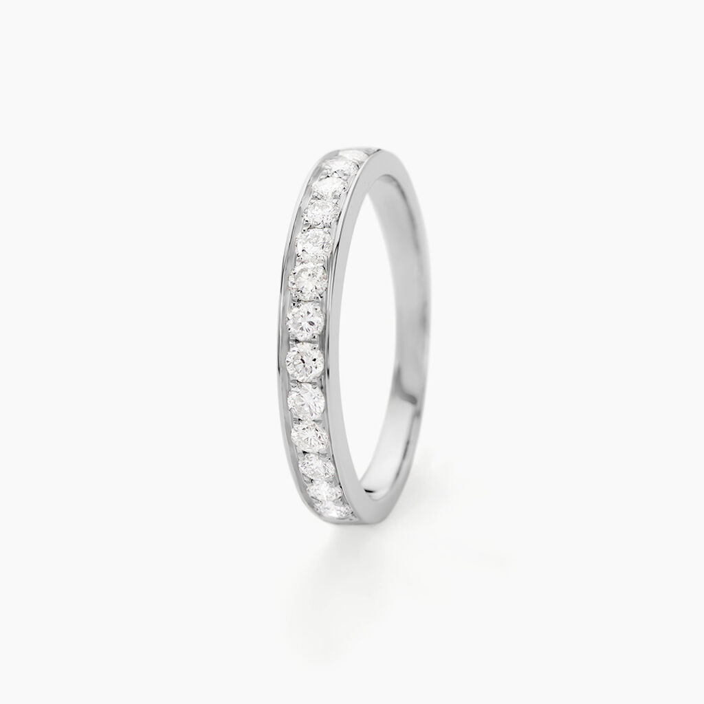 Alliance Rhea Or Blanc Diamant - Alliances avec pierres Femme | Marc Orian