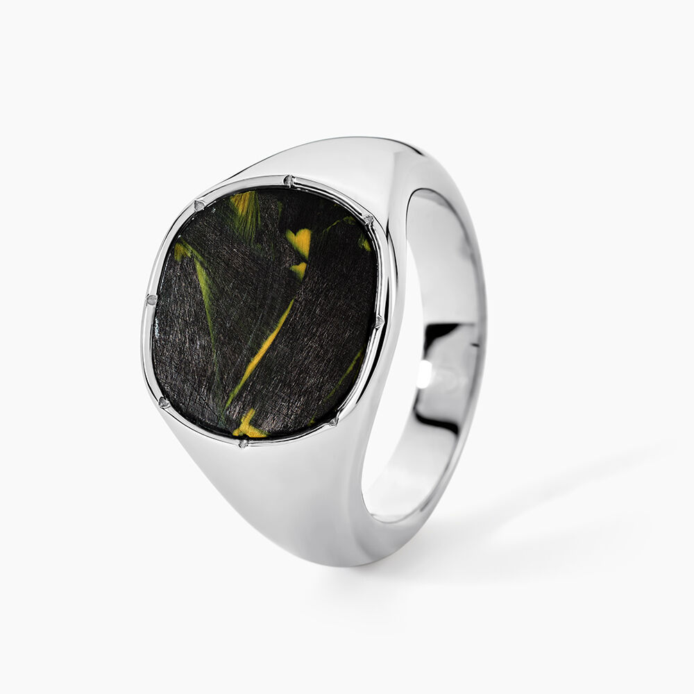 Chevalière Jourdan Edom Acier Argenté - Bijoux fantaisie Homme | Marc Orian