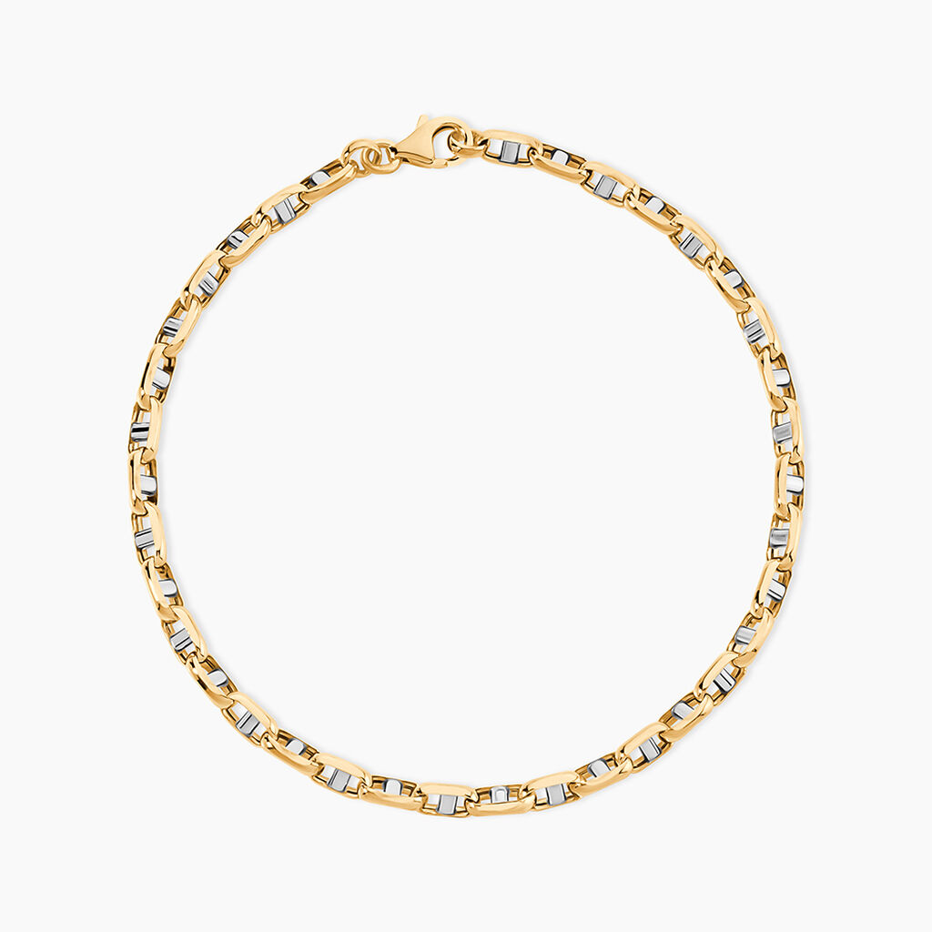Bracelet Carlo Or Bicolore Maille Marine Ronde - Bracelets mailles Homme | Marc Orian