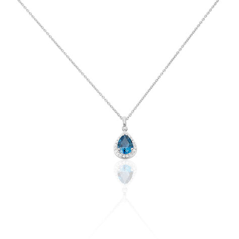 Collier Anatolie Or Blanc Topaze Et Oxyde De Zirconium - Colliers avec pierres Femme | Marc Orian