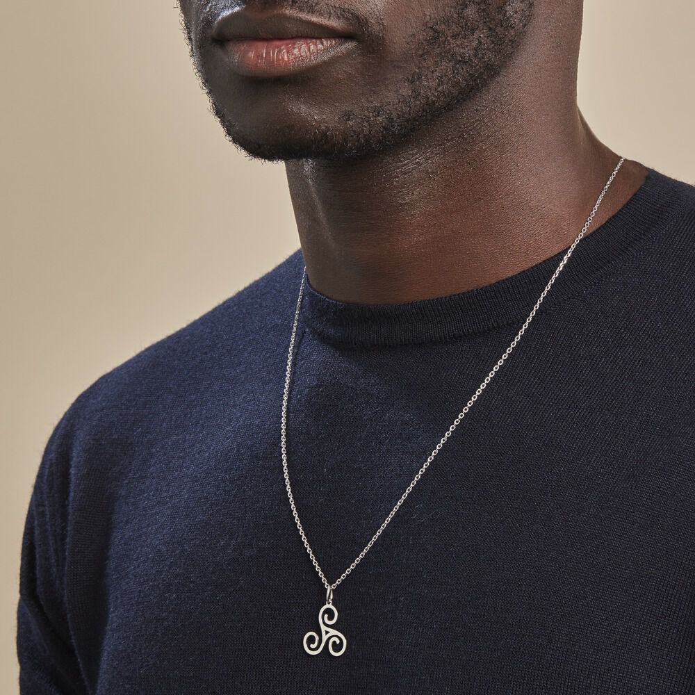 Pendentif Helge Argent Blanc - Pendentifs Famille | Marc Orian