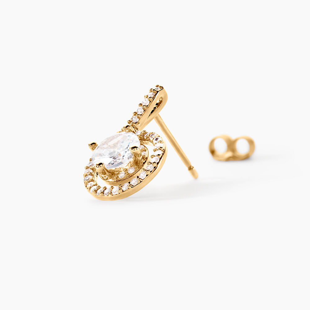 Boucles D'oreilles Puces Florentina Plaqué Or Jaune Oxyde De Zirconium - Puces Femme | Marc Orian