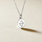 Pendentif Zodiaque Rond Argent Blanc - Bijoux personnalis&eacute;s Famille | Marc Orian