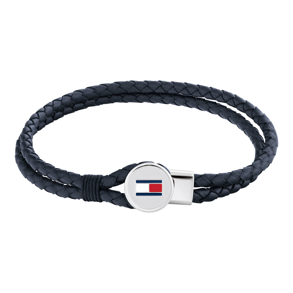 Bracelet Tommy Hilfiger Bruce Cuir De Veau Bleu - Bracelets cuir Homme | Marc Orian