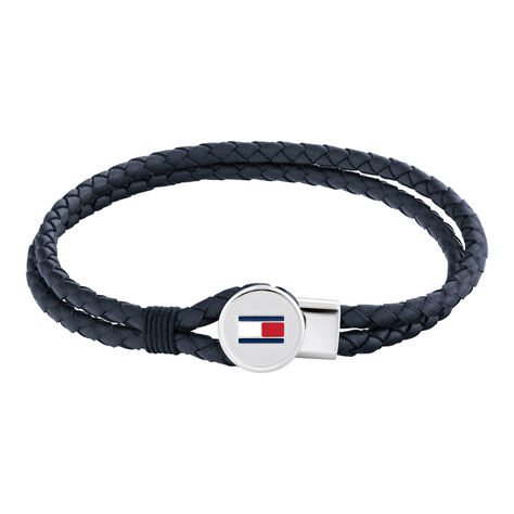 Bracelet Tommy Hilfiger Bruce Cuir De Veau Bleu - Bracelets cuir Homme | Marc Orian