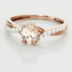 Bague Solitaire Or Rose Lisbet Morganite - Bagues pierres fines Femme | Marc Orian