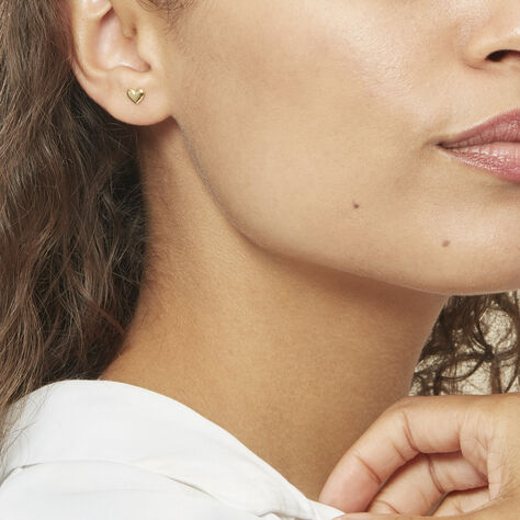 Boucles D'oreilles Puces Aricia Coeur Or Jaune - Clous d'oreilles Enfant | Marc Orian