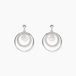 Boucles D'oreilles Pendantes Oksana Argent  Perle De Culture Et Oxyde - Pendantes Femme | Marc Orian