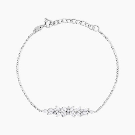 Bracelet Argent Blanc Precieux Flocon Oxyde De Zirconium - Bracelets chaînes Femme | Marc Orian