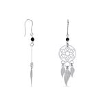 Boucles D'oreilles Pendantes Dream Catcher Argent Pierre De Synthese - Pendantes Femme | Marc Orian