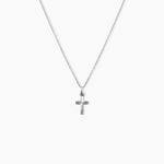 Pendentif Yona Croix Striee Or Blanc - Pendentifs Famille | Marc Orian