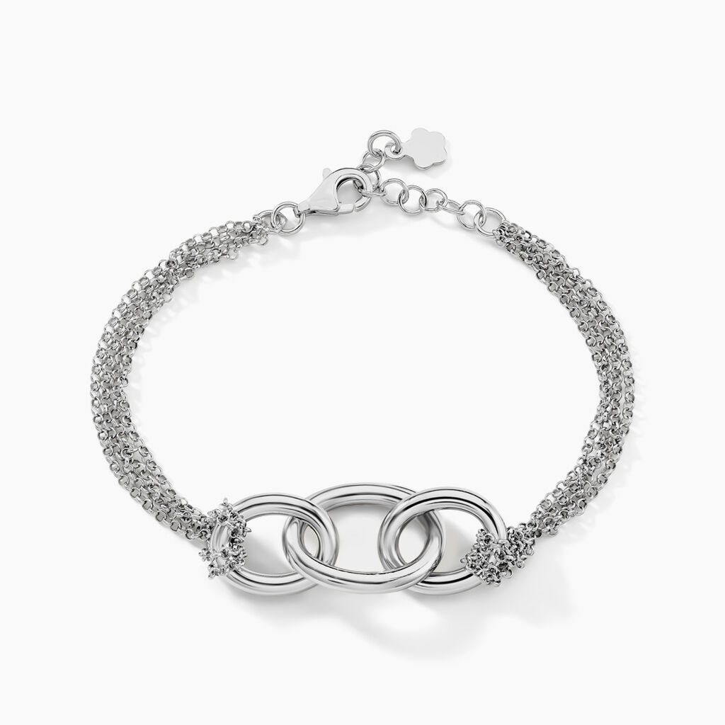 Bracelet Abassia Argent Blanc - Bracelets Anneaux Entrelaces Femme | Marc Orian