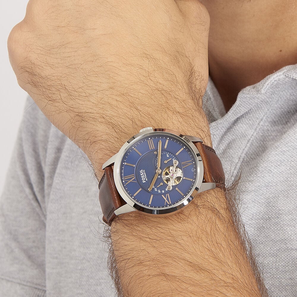 Montre Fossil Townsman Bleu - Montres automatiques Homme | Marc Orian
