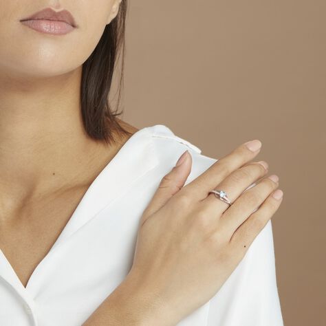 Bague Silucia Or Blanc Topaze Et Oxyde De Zirconium - Bagues Femme | Marc Orian