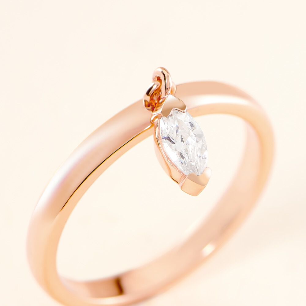 Bague Kenta Argent Rose Oxyde De Zirconium - Bagues breloque Femme | Marc Orian