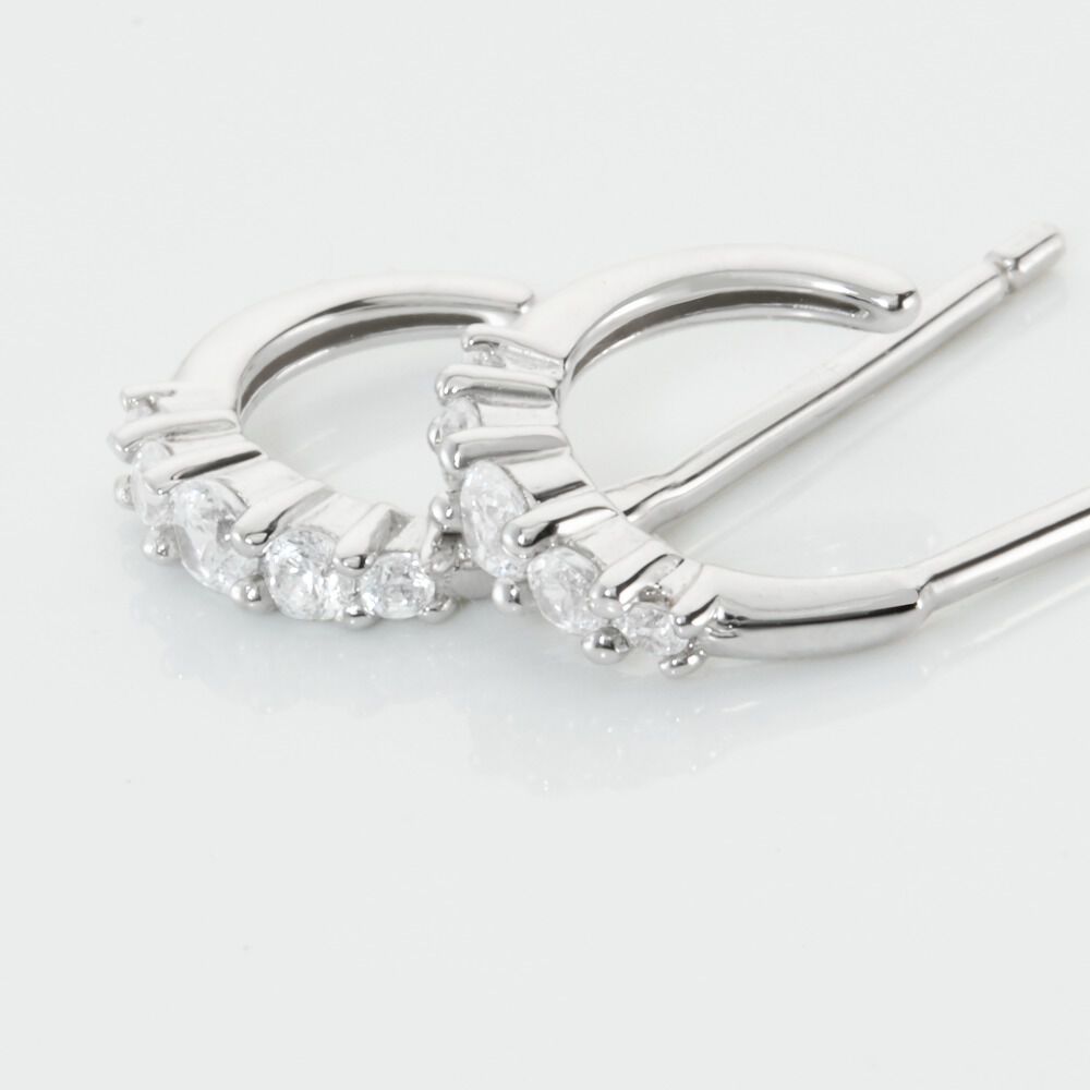 Cr&eacute;oles Anemone Argent Blanc Oxyde De Zirconium - Cr&eacute;oles Femme | Marc Orian