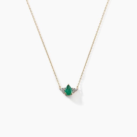 Collier Glykeria Or Jaune Emeraude Diamant - Colliers avec pierres Femme | Marc Orian