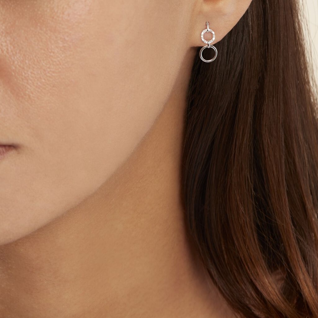 Boucles D'oreilles Pendantes Or Blanc Lillias Diamants - Boucles d'oreilles Pendantes Femme | Marc Orian