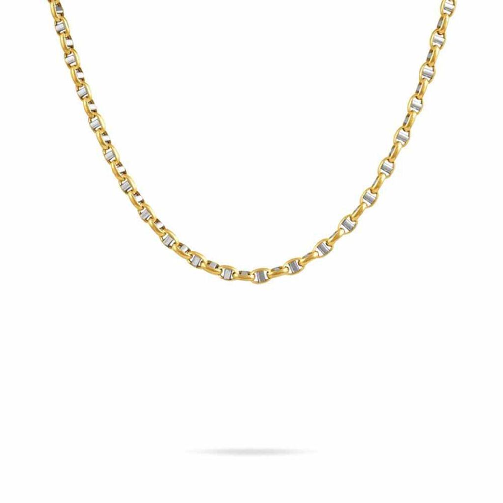 Collier Carlo Or Bicolore Maille Marine Ronde - Colliers ras du cou Femme | Marc Orian