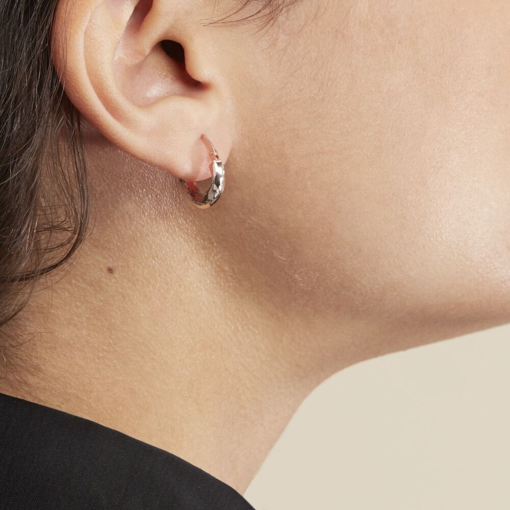 Creoles Argent Rose Diane - Créoles Femme | Marc Orian