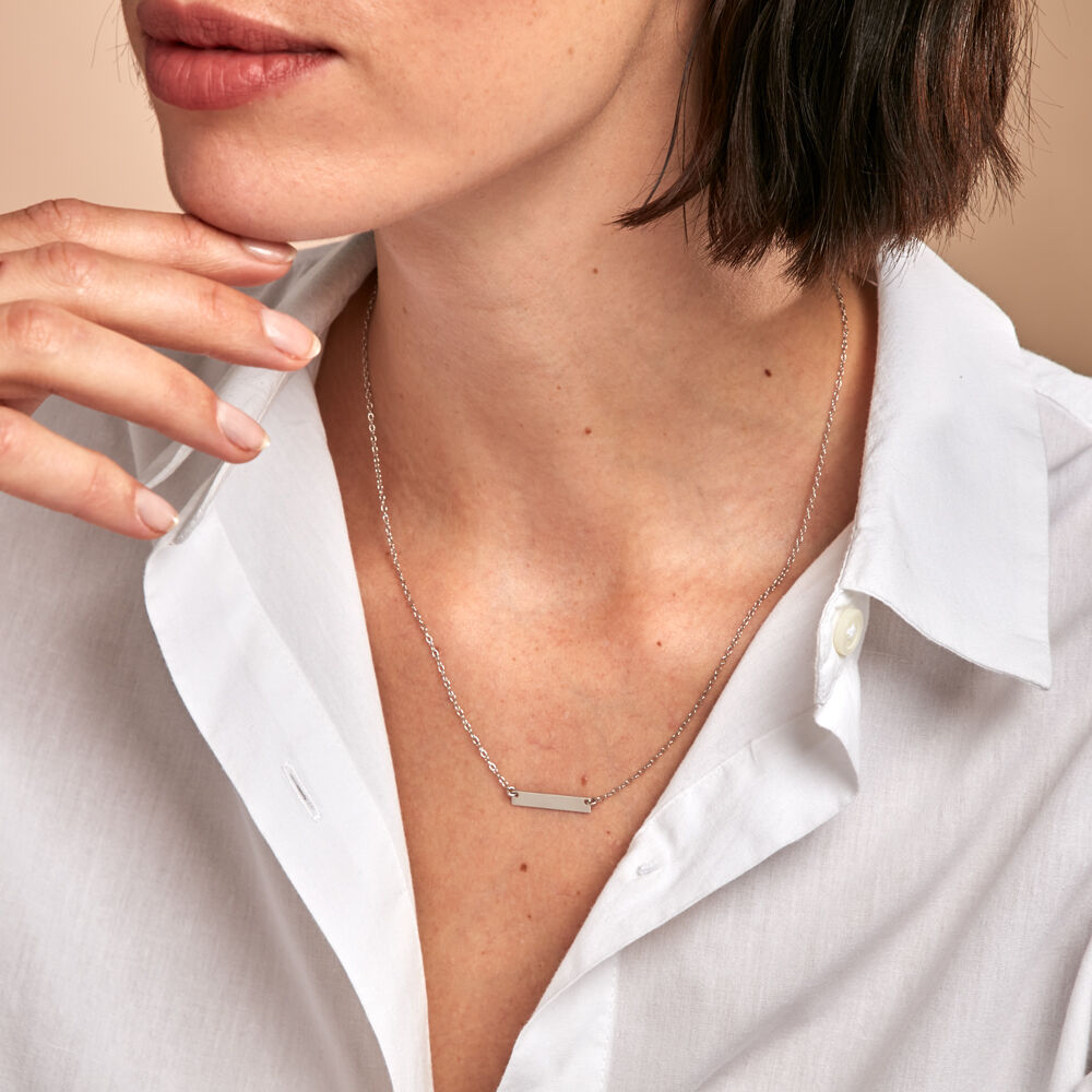 Collier Suzeanne Argent Blanc - Bijoux personnalisés Femme | Marc Orian