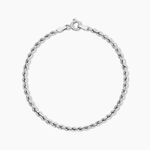 Bracelet Cordelia Maille Corde Or Blanc - Bracelets mailles Femme | Marc Orian