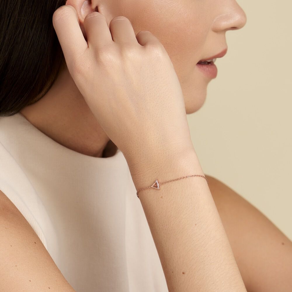 Bracelet Lorena Argent Rose Oxyde De Zirconium - Bracelets chaînes Femme | Marc Orian