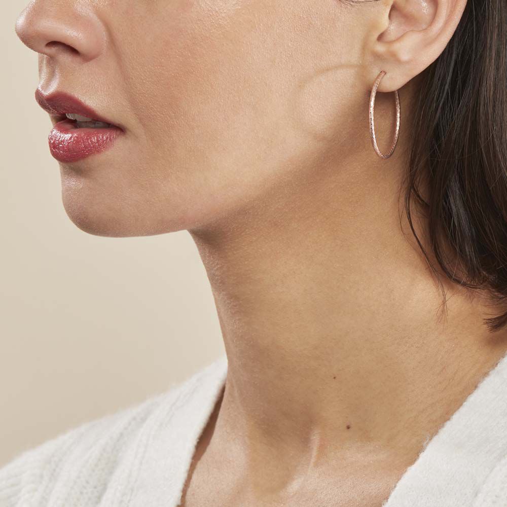 Créoles Argent Rose Agathe - Créoles Femme | Marc Orian
