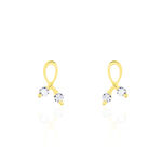 Boucles D'oreilles Puces Alvina Ruban Or Jaune Oxyde De Zirconium - Puces Femme | Marc Orian