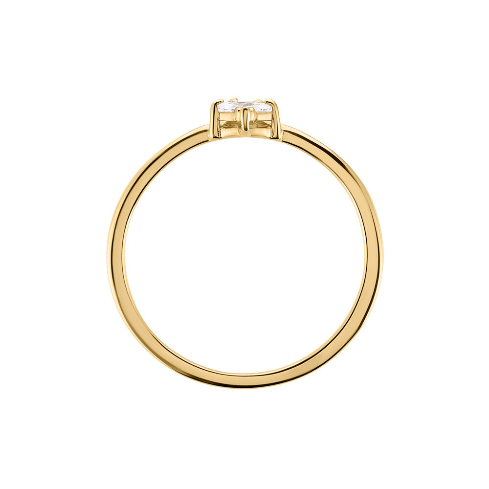 Bague &eacute;clat Perl&eacute; Plaqu&eacute; Or Oxyde De Zirconium - Bijoux fantaisie Femme | Marc Orian