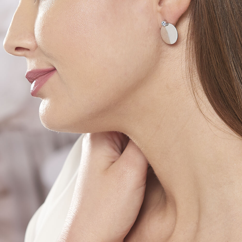 Bijoux D'oreilles Aleksandra Argent Blanc Oxyde De Zirconium - Piercings d'oreilles Femme | Marc Orian