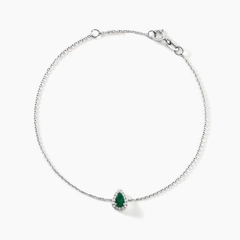 Bracelet Juliettina Or Blanc Emeraude Et Diamant - Bracelets chaînes Femme | Marc Orian