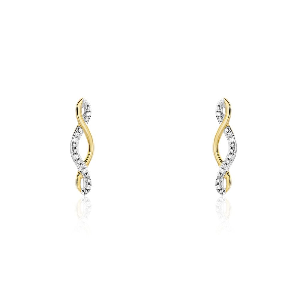 Boucles D'oreilles Puces Or Jaune Abisai Diamants - Puces Femme | Marc Orian