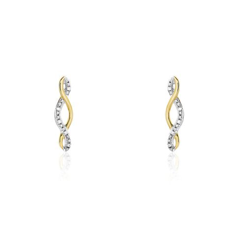 Boucles D'oreilles Puces Or Jaune Abisai Diamants - Puces Femme | Marc Orian