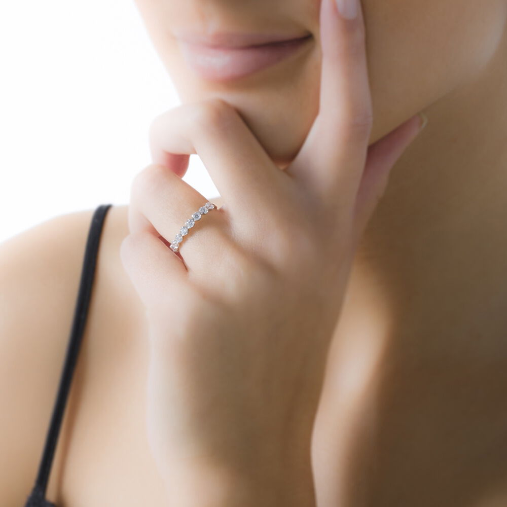 Alliance Marlyatou Or Blanc Oxyde De Zirconium - Alliances avec pierres Femme | Marc Orian
