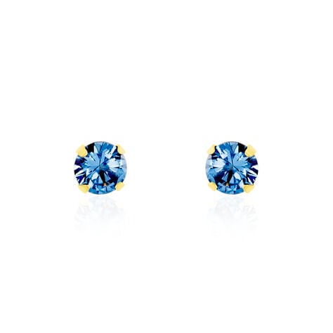 Boucles D'oreilles Puces daria Serti Griffe 3 Or Jaune Oxyde - Puces Femme | Marc Orian