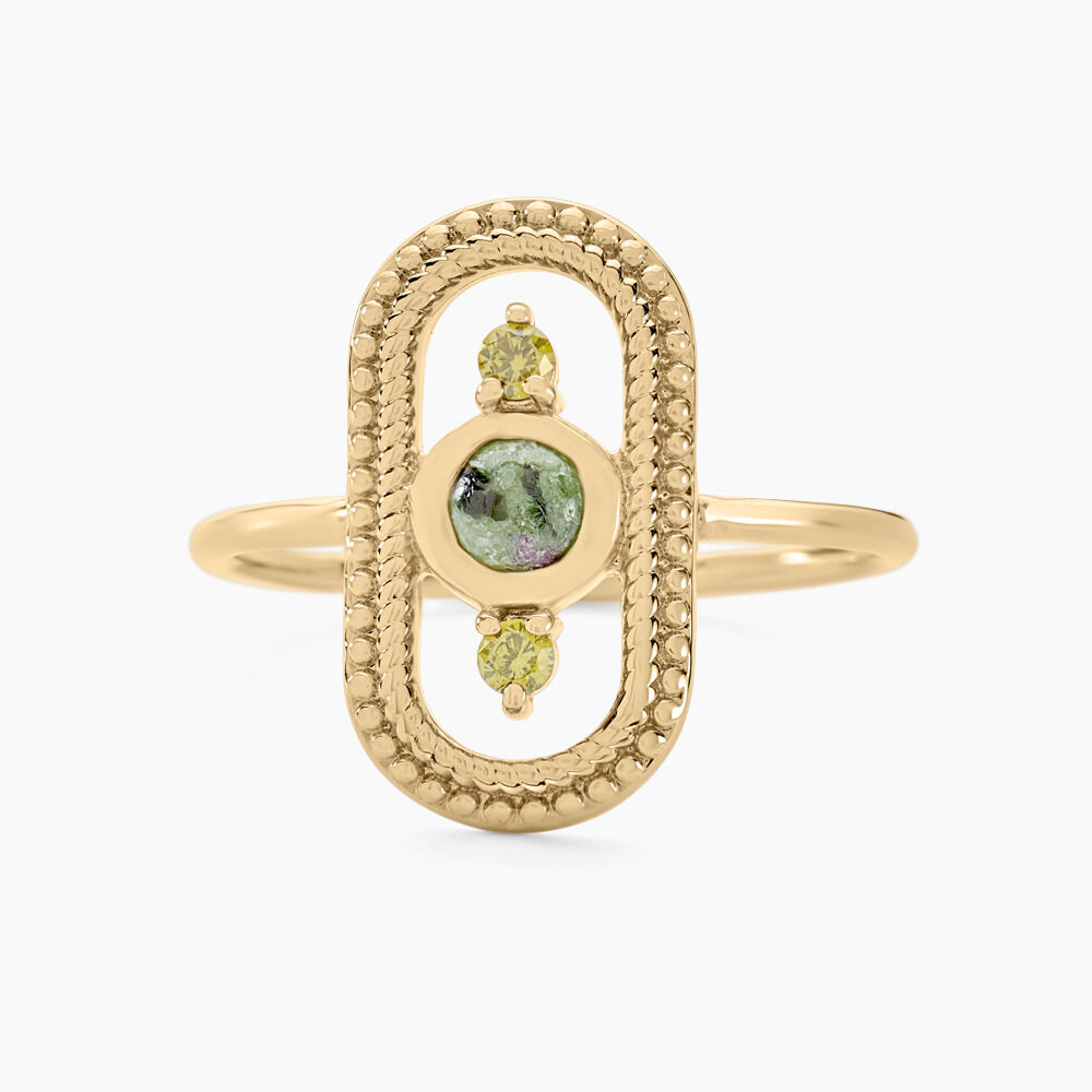 Bague Jasmee Plaque Or Jaune Pierre De Synthese Oxyde De Zirconium - Bagues de promesse Femme | Marc Orian