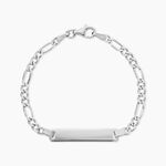 Bracelet Identit&eacute; Vivian Argent Blanc - Gourmettes Enfant | Marc Orian