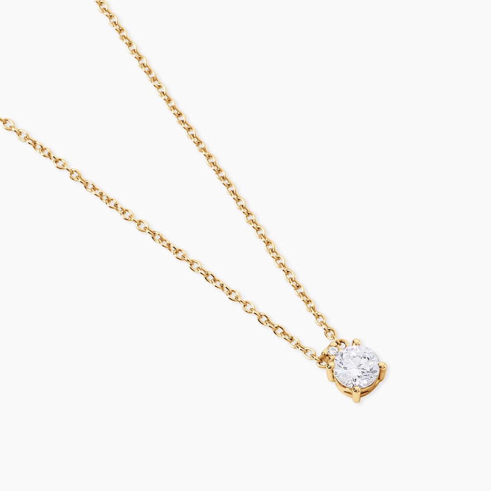 Collier Zilda Argent Dor&eacute; A L'Or 750/1000 Oxyde De Zirconium - Colliers avec pierres Femme | Marc Orian