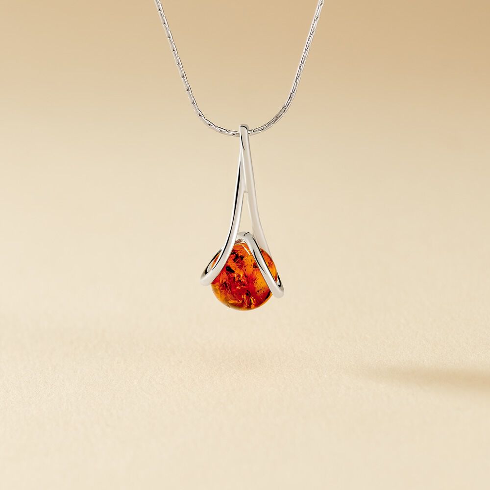Collier Argent Blanc Simona Ambre - Colliers avec pierres Femme | Marc Orian
