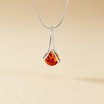 Collier Argent Blanc Simona Ambre - Colliers avec pierres Femme | Marc Orian