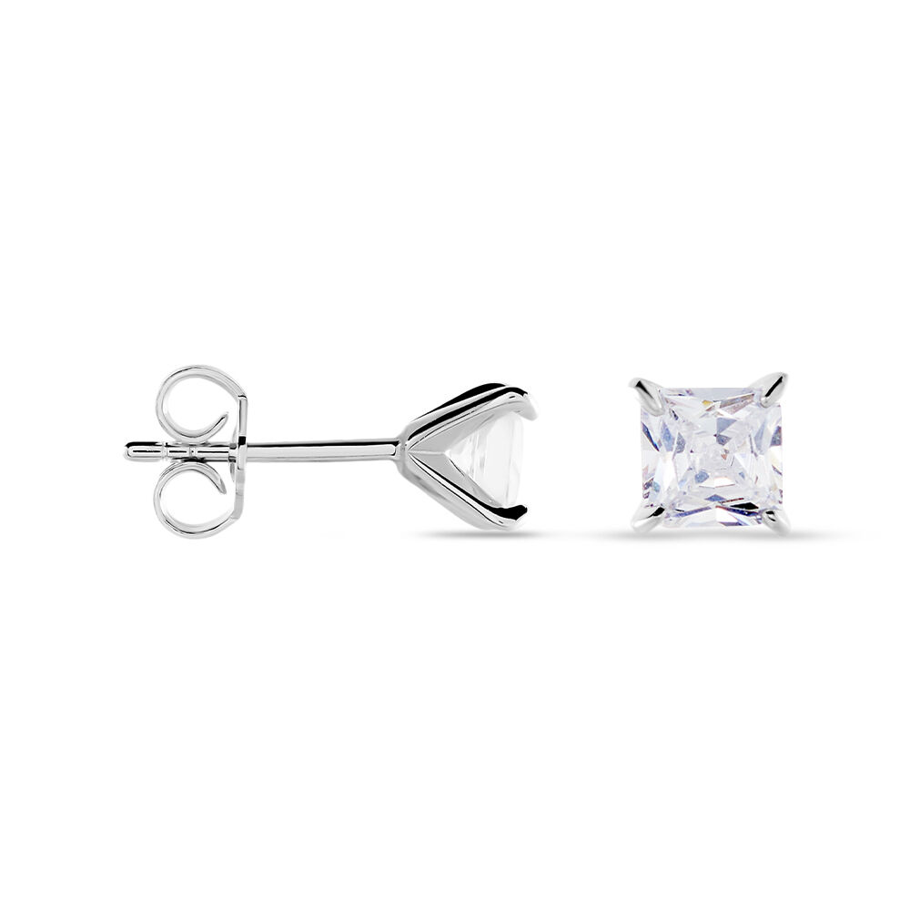 Boucles D'oreilles Puces Alys Argent Blanc Oxyde De Zirconium - Puces Femme | Marc Orian