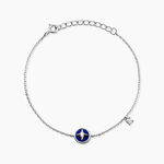 Bracelet Talismania Argent Blanc Lapis Lazuli Oxyde De Zirconium - Bracelets Medailles Femme | Marc Orian